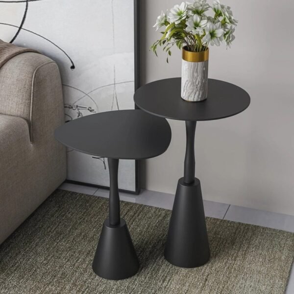 Conjunto Mesa de Canto Napoli 65x40x40cm Preto