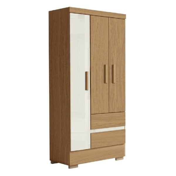 Guarda Roupas Solteiro 3 Portas 2 Gavetas Coimbra Atacama  Off White Aramóveis