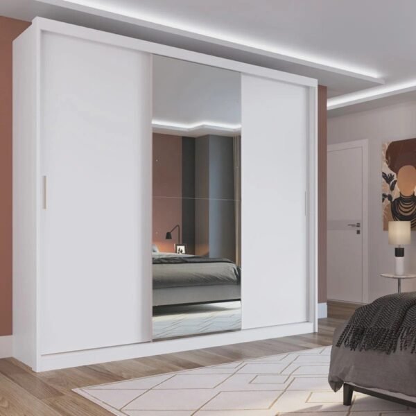 Guarda-roupa Solteiro 100% Mdf Bp com 2 Portas de Espelho Geneve