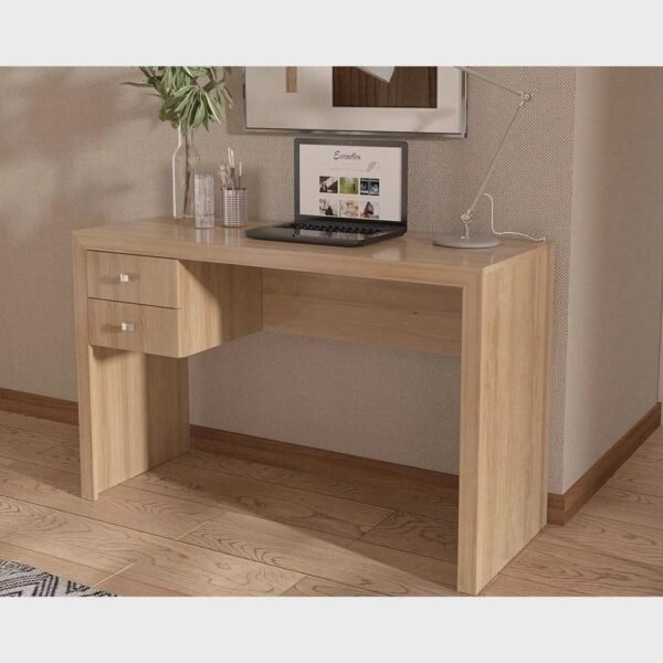 Mesa Para Escritório 2 Gavetas Me4123 Amendoa- Tecno Mobili